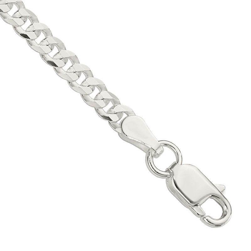 3mm Sterling Silver Solid Flat Curb Chain Necklace, 24 Inch
